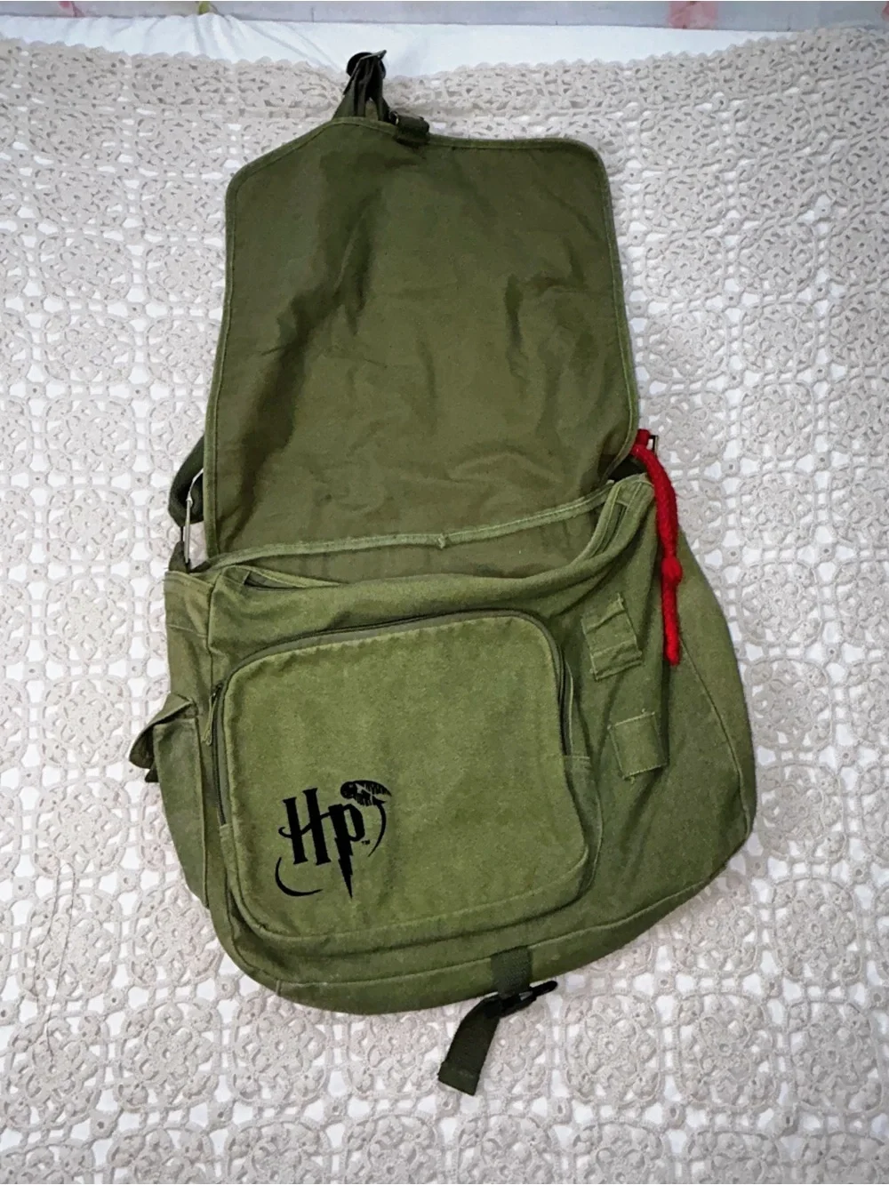 Harry Potter Durmstrang Messenger Bag – Olive Green Canvas Crossbody